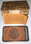 Greater Mobile Men's Bowling Assn Stamped Leather Belt Buckle Nos Alabama. Fixed Price $11.99.