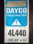 New Dayco Durapower 4L440 Heavy Duty V-belt 44" X 1/2". Fixed Price $11.25.