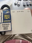 (1)SERPENTINE Poly-v Belt The Quiet Goodyear Gatorback 4060650 6PK1650 Nos. Fixed Price $22.50.