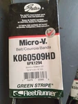 New Gates K060509HD Green Stripe Heavy Duty Serpentine Belt 13/16" X 51-1/2". Fixed Price $25.50.