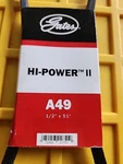 Gates A49 Hi Power Ii Classical Section Wrapped V Belt 1/2 X 51 Inch. Fixed Price $8.55.