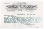 1888 Link Belt Machinery Co Letterhead Dey New York City Thompson West Groton. Fixed Price $25.00.