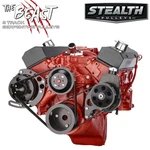 Black Small Block Chevy Serpentine Conversion Kit - Power Steering Inclusive. Fixed Price $995.00.