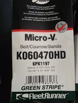 New Gates K060470HD Green Stripe Heavy Duty Serpentine Belt 13/16" X 47-5/8". Fixed Price $18.00.