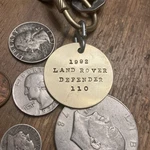 1992 Land Rover Defender 110 Brass Key Fob. Fixed Price $18.95.