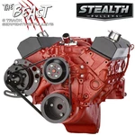 Black Chevy Small Block Serpentine Conversion Kit - Alternator Only, Lwp Sbc. Fixed Price $295.00.