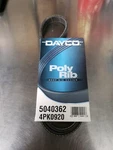 Brand New Old Stock Dayco Poly-v Belt 5040362 / 4PK0920. Fixed Price $16.00.