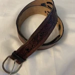 Acme Leather Belt Size 38 Men Made In Usa Model AB252 Brown Unique Patern. Fixed Price $11.00.