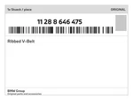 Genuine Bmw Ribbed V-belt 11-28-8-646-475 New. Fixed Price $21.33.
