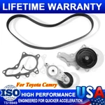 Drive Belt Tensioner With Pulley & WP955 Water Pump For Toyota Camry 2.5L. Fixed Price $65.99.