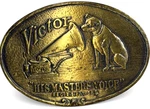 Victor "his Master's Voice" Record Player W/nipper Dog Gramophone Belt Buckle. Fixed Price $25.90.