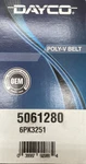 Dayco 5061280 Serpentine Poly V-belt. Fixed Price $25.19.