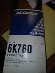 Acdelco Serpentine Belt 6K760 88932742 For 87-08 Gmc Safari S15 Chevrolet Astro. Fixed Price $19.95.