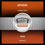 Topdrive Serpentine Belt 4PK950. Fixed Price $39.00.