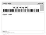 Genuine Bmw Ribbed V-belt 11-28-7-636-372 New. Fixed Price $49.96.