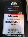 New Gates K050345HD Green Stripe Heavy Duty Serpentine Belt 21/32" X 35-1/4". Fixed Price $17.25.