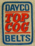 Colorful Vintage Dayco Top Cog V-belts, Auto-truck-ford Cars Patch, Unused. Fixed Price $9.99.