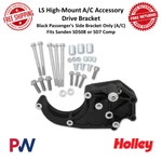 Holley Ls High-mount A/c Accessory Bracket, Passenger's Side, Aluminum, Black. Fixed Price $327.95.