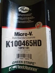 New Gates K100465HD Green Stripe Heavy Duty Serpentine Belt 1-3/8" X 47". Fixed Price $30.00.