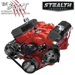 Black Small Block Chevy Serpentine Conversion Kit - Power Steering, Electric Wp. Fixed Price $419.00.