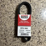 Genuine Bando Usa Oem Quality Serpentine Belt 5PK990. Fixed Price $6.60.