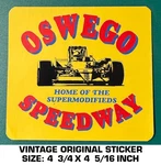 Oswego Speedway Home Of The Supermodifieds- Vintage Original Decal Sticker. Fixed Price $8.80.