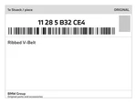 Genuine Bmw Ribbed V-belt 11-28-5-B32-CE4 New. Fixed Price $21.33.
