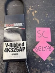 Serpentine Belt-automotive V-ribbed (standard) Roadmax 4K325AP. Fixed Price $10.35.