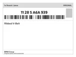 Genuine Bmw Ribbed V-belt 11-28-5-A6A-939 New. Fixed Price $39.55.