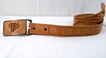 Tooled Tan Leather Belt Personalized "victor" With "v" Buckle 38". Fixed Price $21.95.