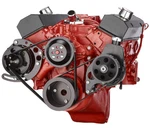Black Small Block Chevy Serpentine Conversion Kit - Power Steering, Sbc 350 400. Fixed Price $475.00.