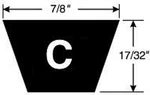 Gates C158 Hi-power Ii Smooth V-belt, Section, 7/8"W, 17/32H, 162" Circum.. Fixed Price $49.95.