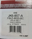 New Oem Ford Motorcraft Serpentine / V Belt JK6 857 F8KZ 8620 Bc. Fixed Price $44.50.