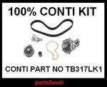 Engine Timing Belt Kit 5 Pcs "continental" Brand Germany 100% Audi A4 Passat Aeb. Fixed Price $288.99.