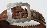 Vintage Victor Sterling Silver Western Riding Leather Belt Accents. Fixed Price $722.50.