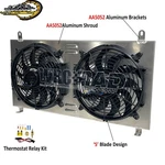 Shroud 2X12"FANS Fit 02-06 Honda Integra Acura Rsx Type-r DC5 K20A 2.0L Aluminum. Fixed Price $249.00.