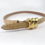 Ladies Carlisle Belt Genuine Lizard Leather With Gold Buckle Size Xl. Fixed Price $24.00.