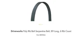 Serpentine Belt Driveworks 890K6. Fixed Price $15.00.