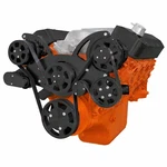 Black Bbc Serpentine Pulley Conversion Kit Big Block Chevy 454 396 A/c Swp. Fixed Price $1980.00.