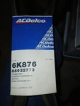Acdelco Professional 6K876 Standard V-ribbed Serpentine Belt Fits Select:. Fixed Price $24.00.