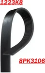 Driveworks 1223K8 / K081223 8PK3106 Serpentine Belt. Fixed Price $34.99.