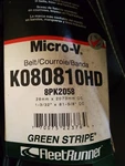 New Gates K080810HD Green Stripe Heavy Duty Serpentine Belt 1-3/32" X 81-5/8". Fixed Price $30.75.
