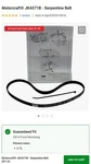Genuine Motorcraft Serpentine Belt JK4-371-B. Fixed Price $19.00.