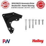 Holley Mid-mount / Accessory Drive Bracket Kit Power Steering Black. Fixed Price $209.95.