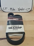 Serpentine Belt-automotive V-ribbed (standard) Roadmax 5K420AP. Fixed Price $21.60.