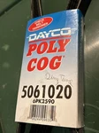 Dayco Poly Cog 5061020 6PK2590 Heavy Duty Serpentine Belt 102.66" Od, 0.82" Id. Fixed Price $18.99.