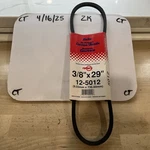 Oem Nos Rotary High Torque Premium Belt 3/8" X 29" 12-5012. Fixed Price $7.20.
