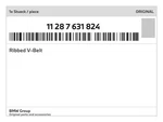 Genuine Bmw Ribbed V-belt 11-28-7-631-824 New. Fixed Price $43.01.